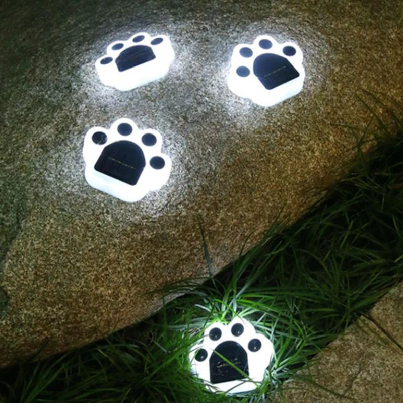 

Outdoor Solar Lawn Light New Garden Garden Plug-In Solar Light LED Buried Light Landscape Light Bear Paw Light White Light