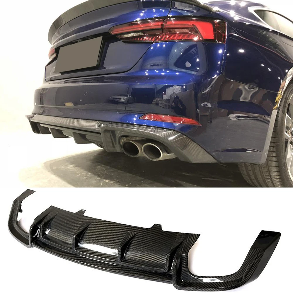 Фото Автомобильный диффузор для заднего бампера, губа для Audi A5 Sline S5 Sport 2D 4D 2017 2018, нестандартный задний диффузор, спойлер из углеродного волокна/FRP №3