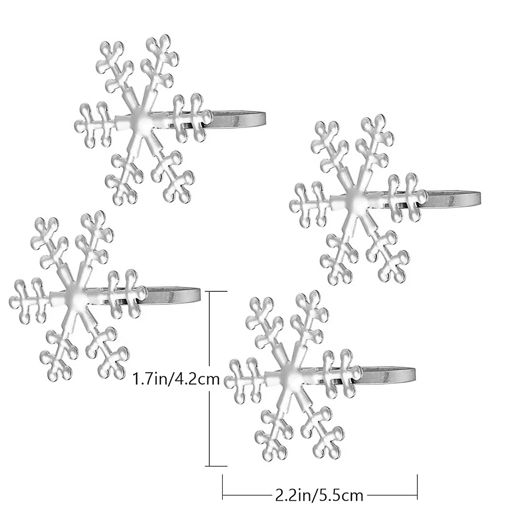 Рождественские кольца с пряжкой для салфеток в виде снежинок украшение 2024