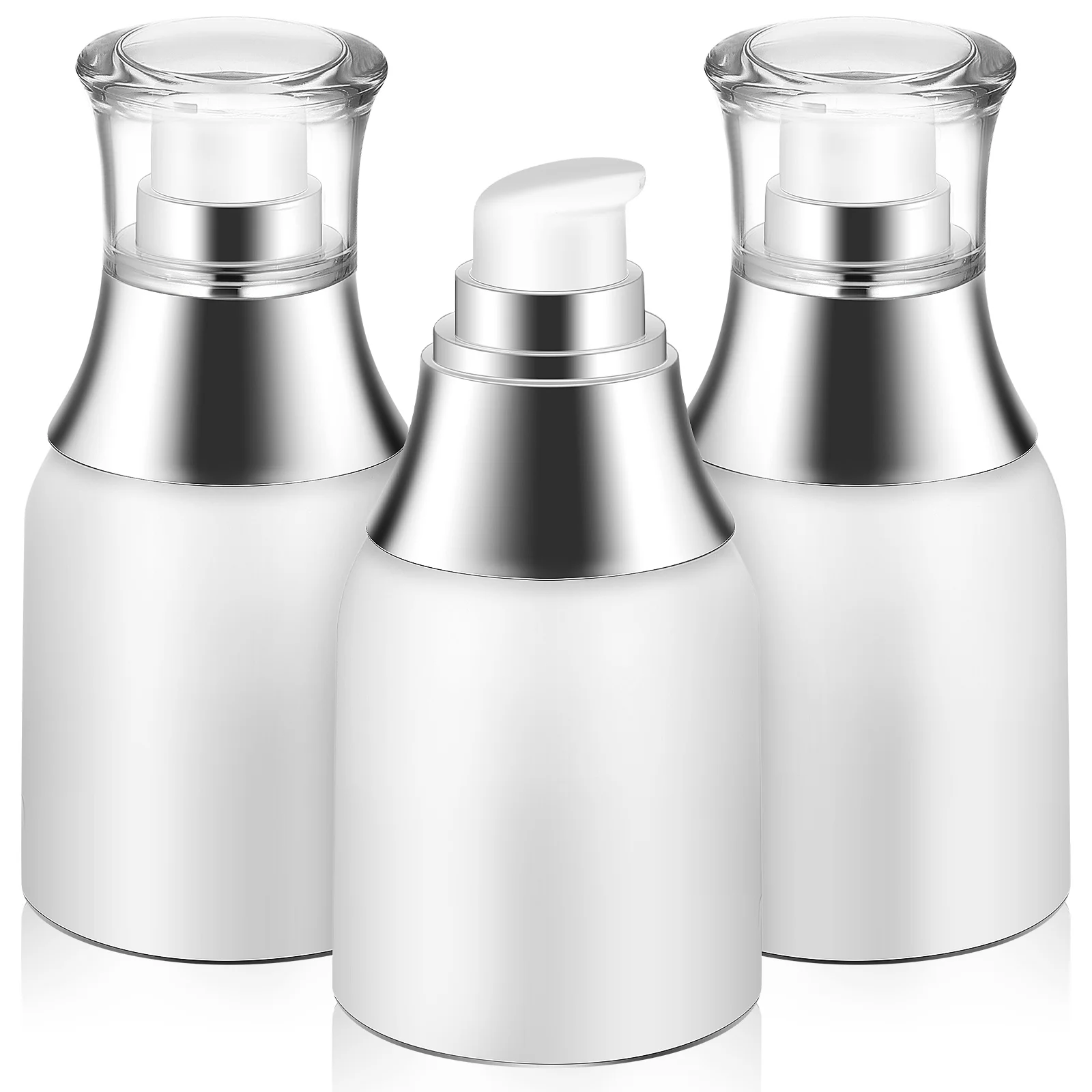

3 Pcs Essence Lotion Empty Bottle Airless Pump Vacuum Bottles Small Lid Makeup Containers Dispenser Travel Refillable