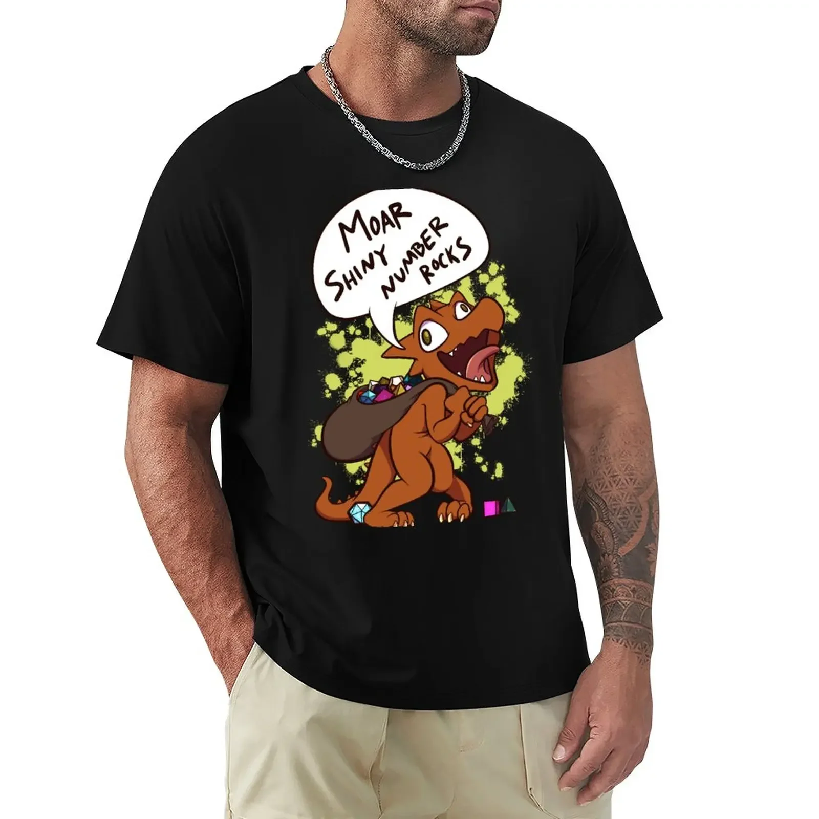 Футболка мужская блестящая с принтом в виде цифр камней