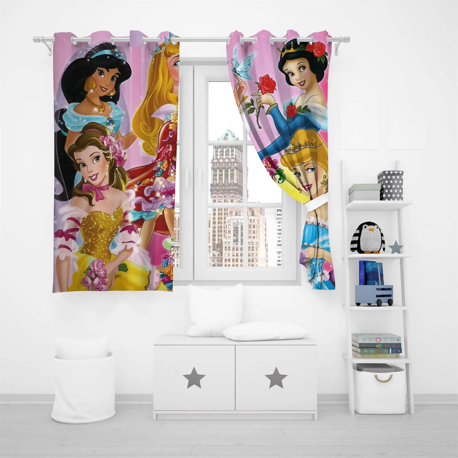 Шторы Disney серии принцессы для домашнего декора занавески из 100% полиэстера в
