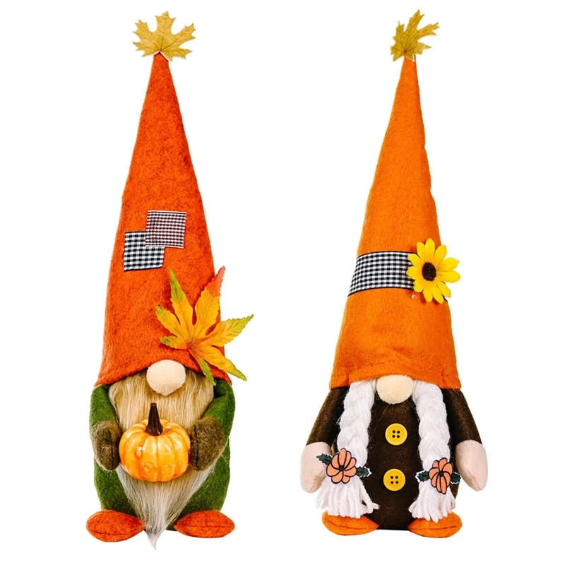 

Fall Thanksgiving Gnome Sunflower Pumpkin Maple Leaf Gnomes Ornament Crafts for Home Farmhouse Kitchen Decoration Gift