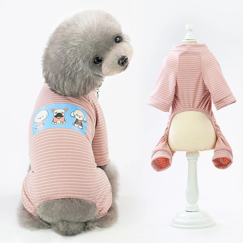 

Dog clothes pet jumpsuit shirt solid color pajamas T-shirt summer thin pajamas pet clothing three puppies home clothes