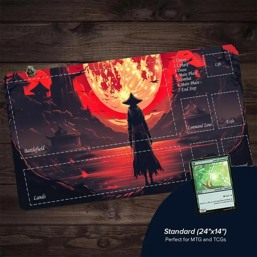 Фото Игровой коврик Daywalker Anime Magic, резиновый, с противоскользящим покрытием, с защитой краев, аксессуары для ПК, 35x60 см, игровые коврики, коврик для настольных игр, коврик для геймеров, коврик для настольных карточных игр №1