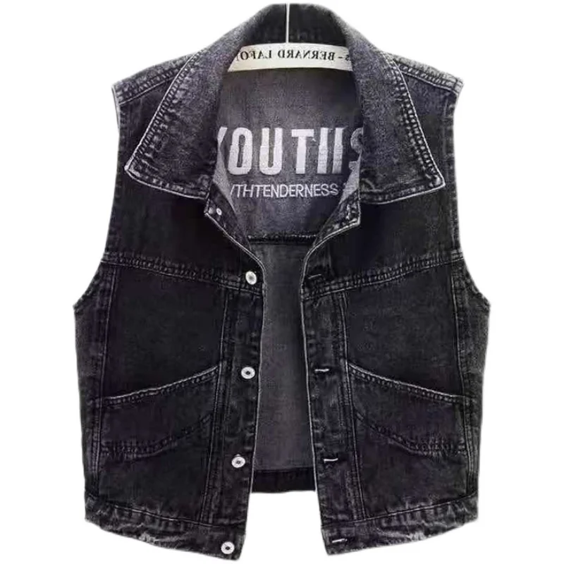 Зимний утепленный джинсовый жилет на флисовой подкладке из овечьей шерсти