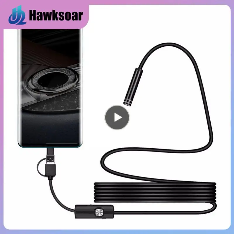 

Inspection Camera 3 In 1 Built-in 6 Led Lights Micro-cameras Waterproof High Resolution Mini Usb Endoscope Detector Black