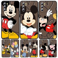 mickey mouse phone case for oppo a5 a9 a12 a1k ax7 a72 a52 a31 a53 a53s a73 a93 a94 a74 a16 2018 2020 black luxury funda cover