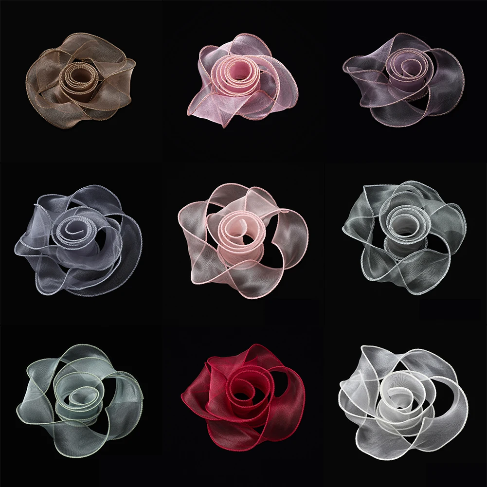 11Yard/Roll 30mm 40mm Wave Silk Organza Ribbon Bow Material for Hair Ornament Gift Wrapping Decoration Hollow Lace Ribbons | Дом и сад