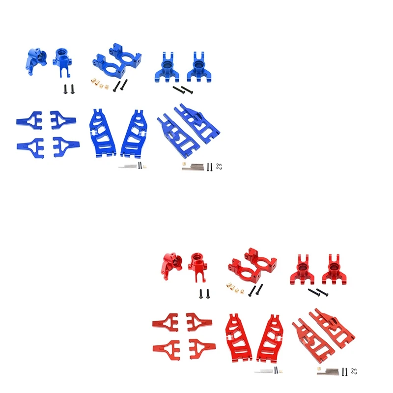 

NEW-14Pcs Metal Suspension Arm Steering Block Hub Carrier Set For 1/6 Redcat Racing Shredder RC Truck Upgrades Parts