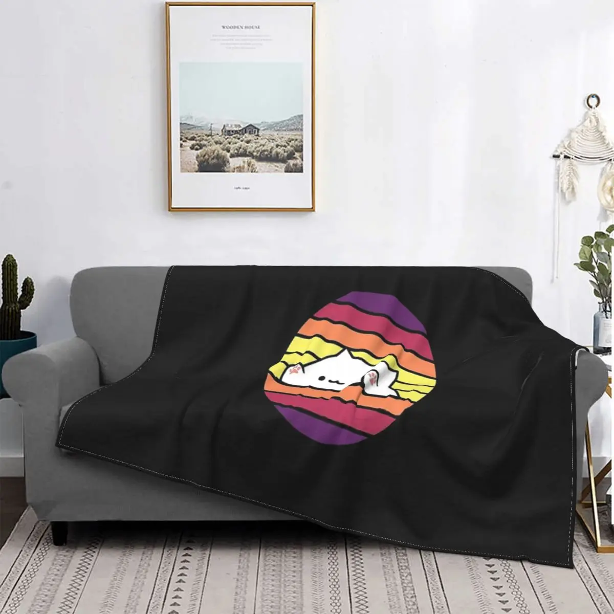 

Bongo-Manta de gato Genius, colcha para cama a cuadros, edredón de Anime, manta de verano, edredones y colcha