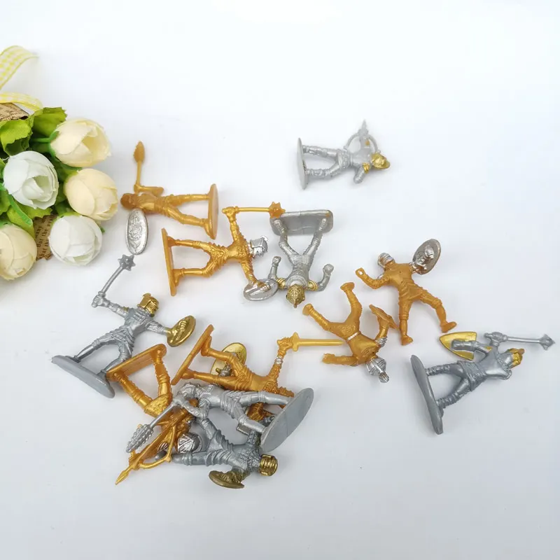 100 шт./лот Мини Золотой Серебряный Древний Рим Греция щит воин Меч пехота солдат