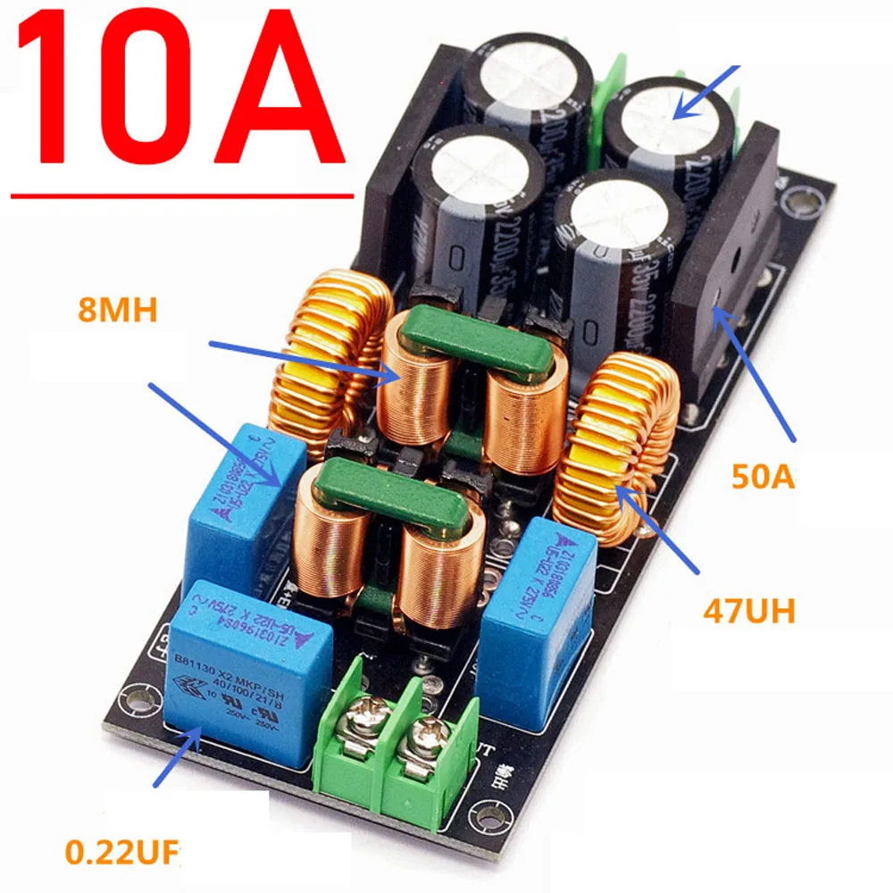 

Фильтр питания DYKB 4A 10A 20A AC EMI EMC 110 В 220 В, Очищающий силовой изолятор постоянного тока, фильтр для очистки, шум для усилителя аудиодекодера