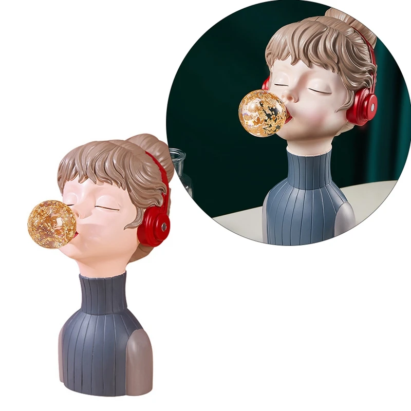 Скандинавский кристалл жевательная резинка статуя девушки скульптура из смолы