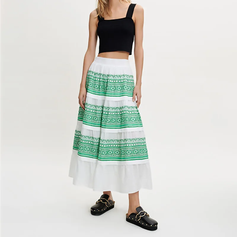 

New Arrival Woman Skirts Maje Fashion Print Skirts Early Spring Summer Long Skirt Casual Daily Outdoor Wearing Skirts For Women
