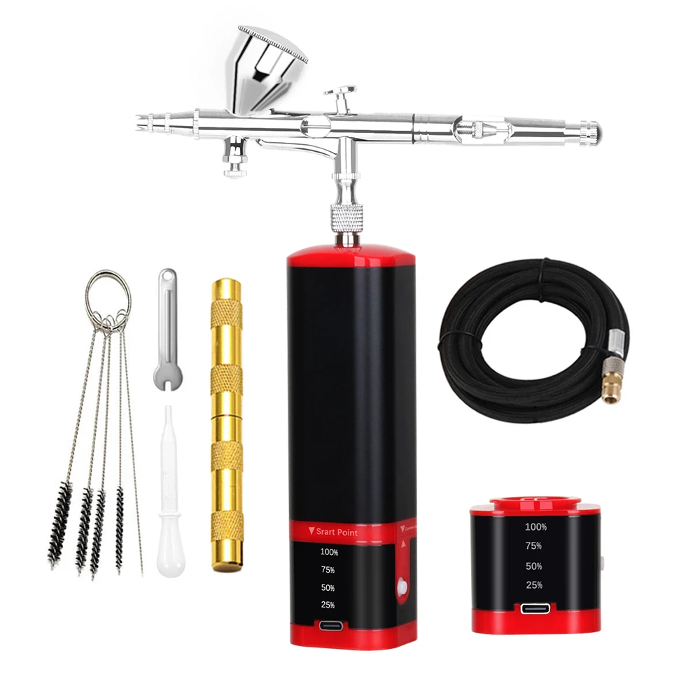 Kit Gravity Feed Double Action Airbrush Pen Cookies Car Mineral Craft Scale Models Lady Gift
