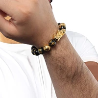 2022 new 5a chinese feng shui pi xiu obsidian wristband gold wealth and good luck bracelets stone bead bracelet men women unisex