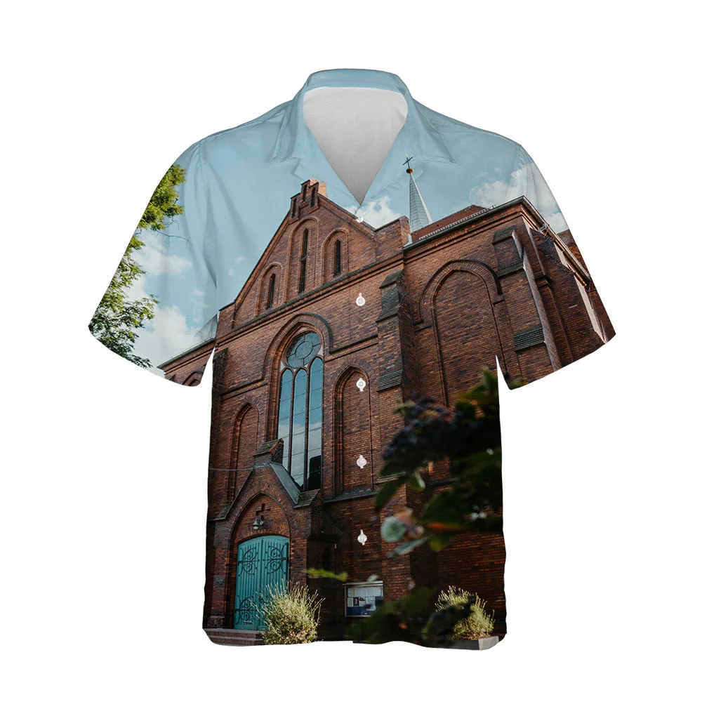 Jumeast New 3D Printed Gothic Mystery Men's Summer Shirts Cool Streetwear Hawaiian Men's Short Sleeve Casual Shirts Loose Tops