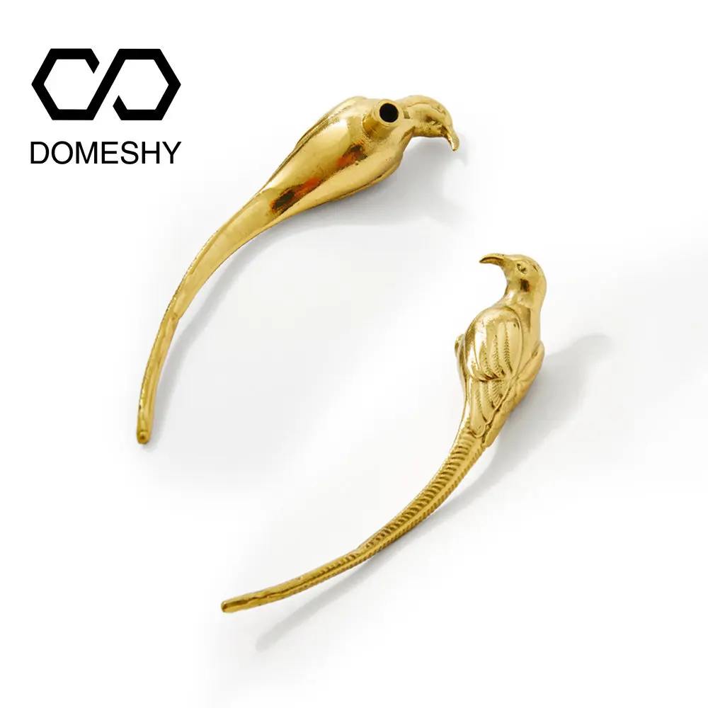

Brass bird shape drawer pull Golden bird knob Parrot cabinet knob Animal door knob Magpie dresser knob Unique furniture pull