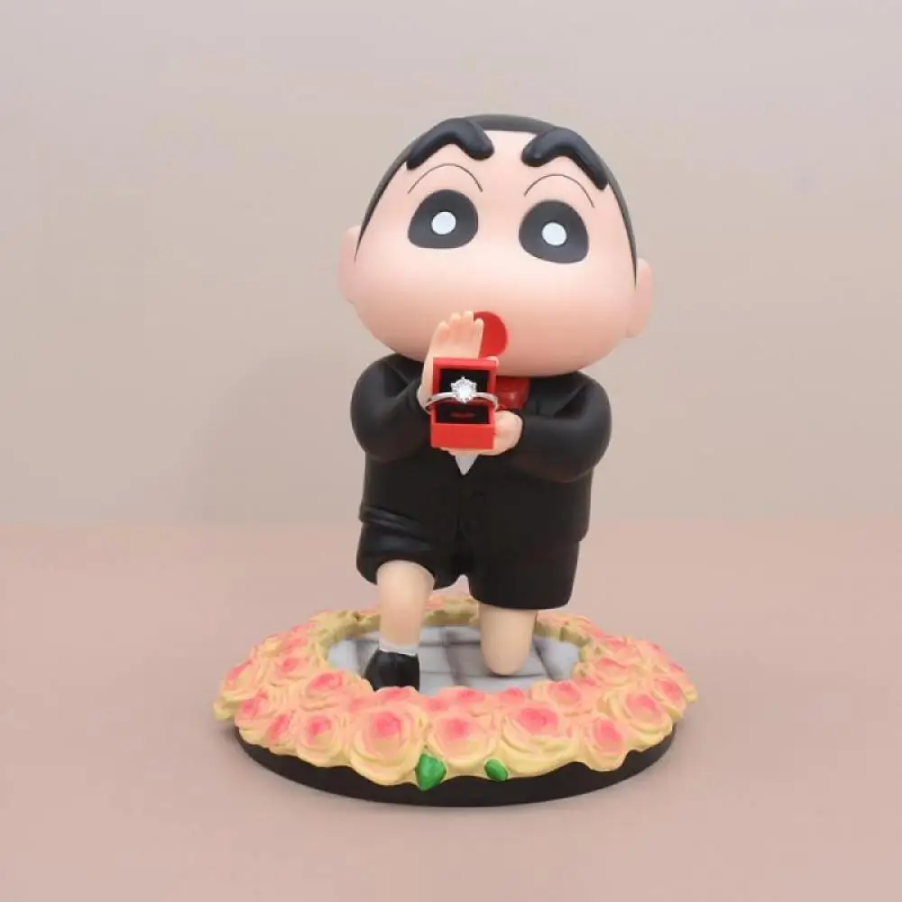 

Crayon Shin Chan Figure Engagement Ring Propose Marriage Series Cartoon Movie Peripheral Toy Commemoration Day Decoration Gifts
