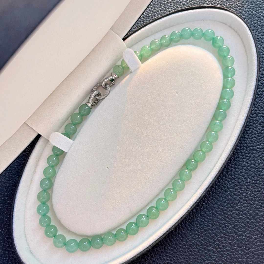 Ожерелье из натурального нефрита Dongling с бисером женское новое китайское