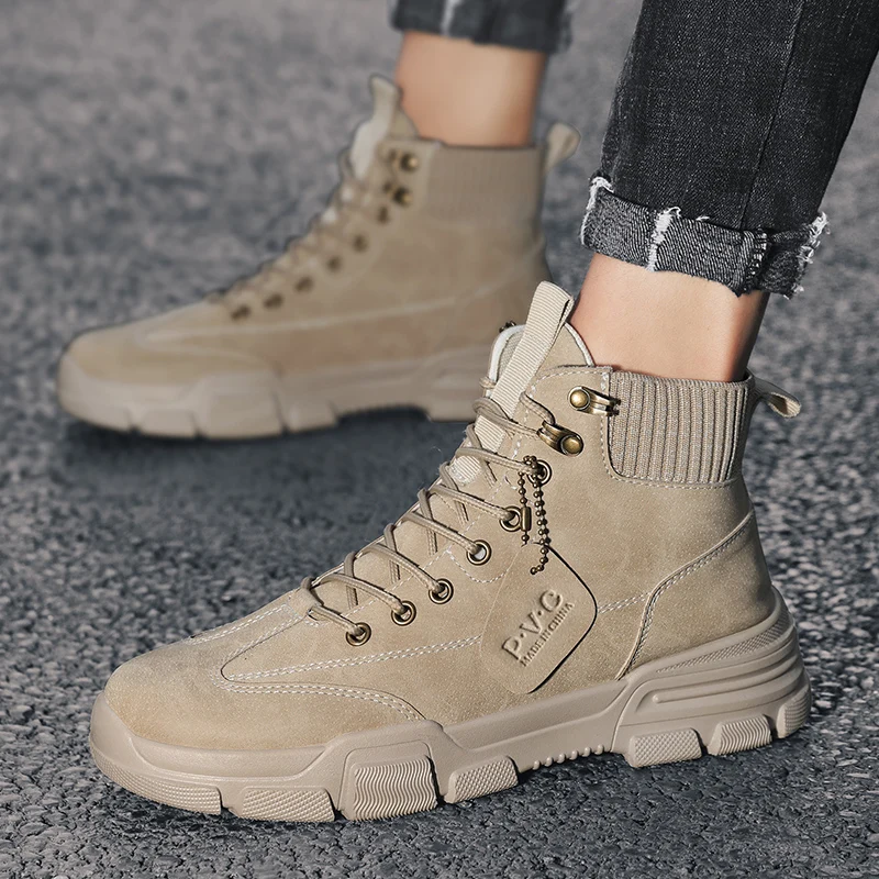 CYYTL Men Shoes New In Casual Ankle Boots Cowboy Chelsea Army Tactical Outdoor Platform Designer Luxury Leather Sneaker Loafers images - 6