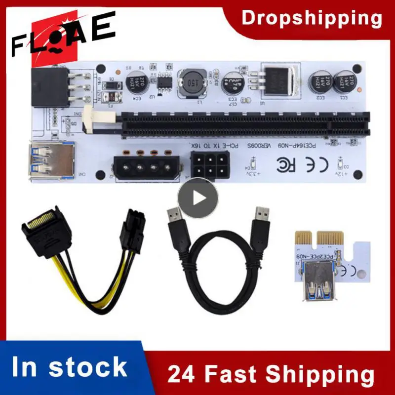 

Usb 3.0 Cable 6pin Power Computer Expansion Card Adapter Plug And Play Dual Led Pci Express 1x To 16x Adapter For Graphics Card