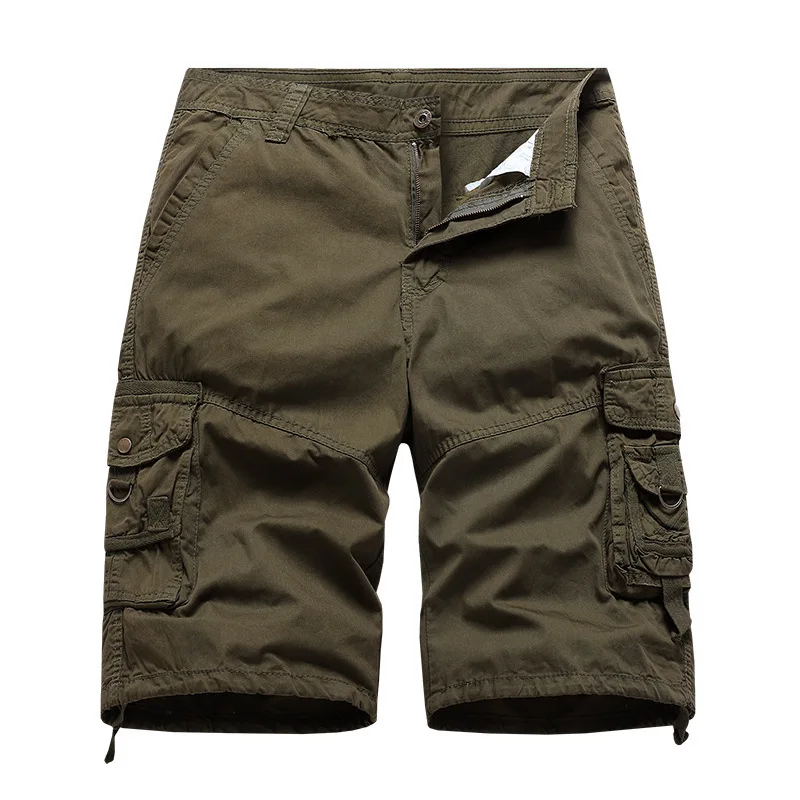 

2022 Men's Summer New Cotton Shorts Youth Loose Multi-Pocket Overalls Shorts