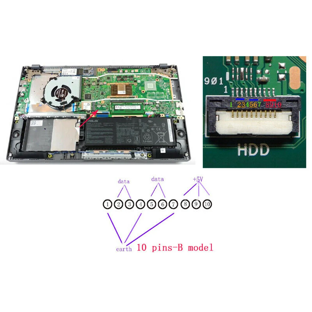 

HDD/SSD Hard drive cable Connector W/ silver spare cable 1 set High quality