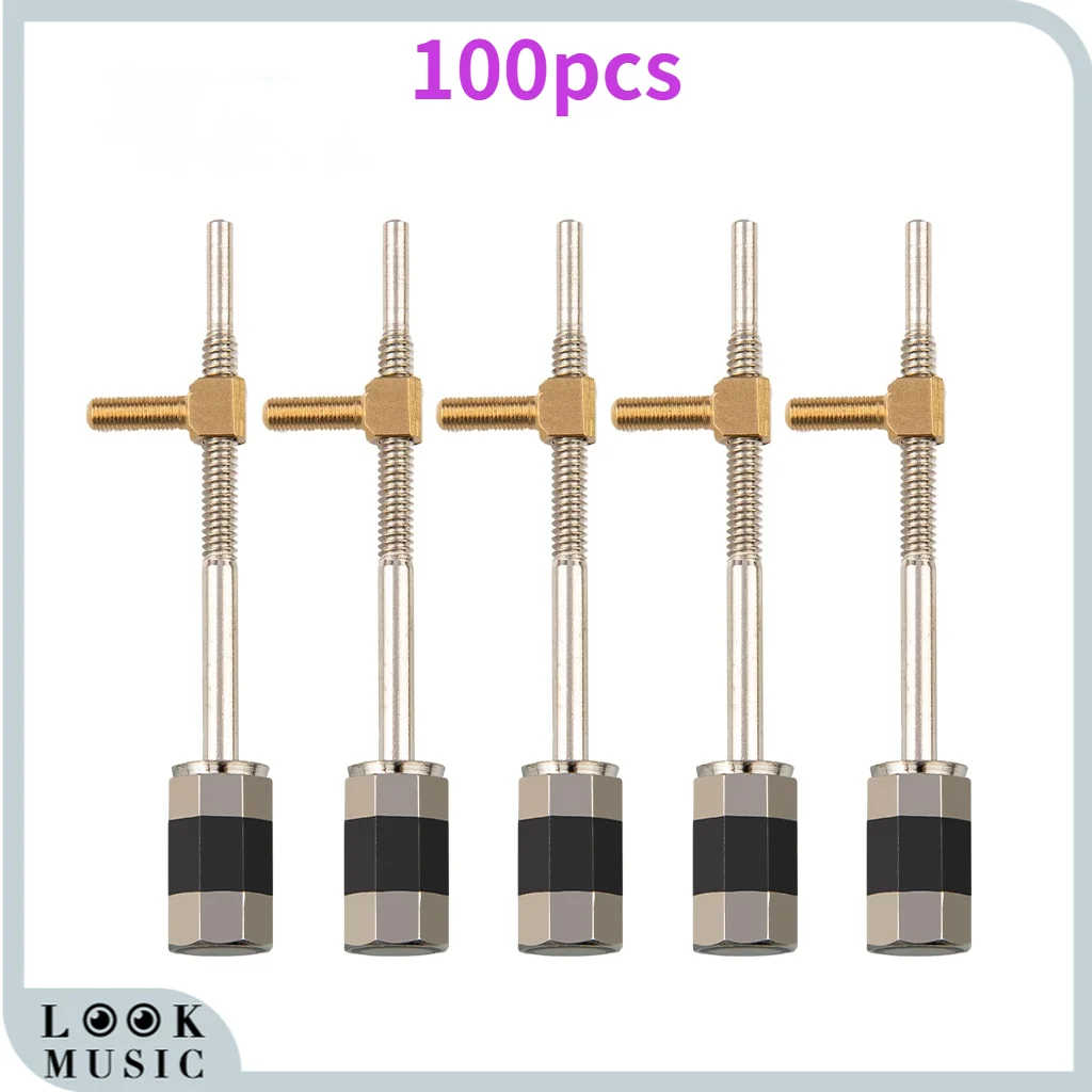 Enlarge 100PCS Violin Bow Parts 4/4 Size Violin Bow Screw And Eye Silver Fitting Violin Parts Accessories