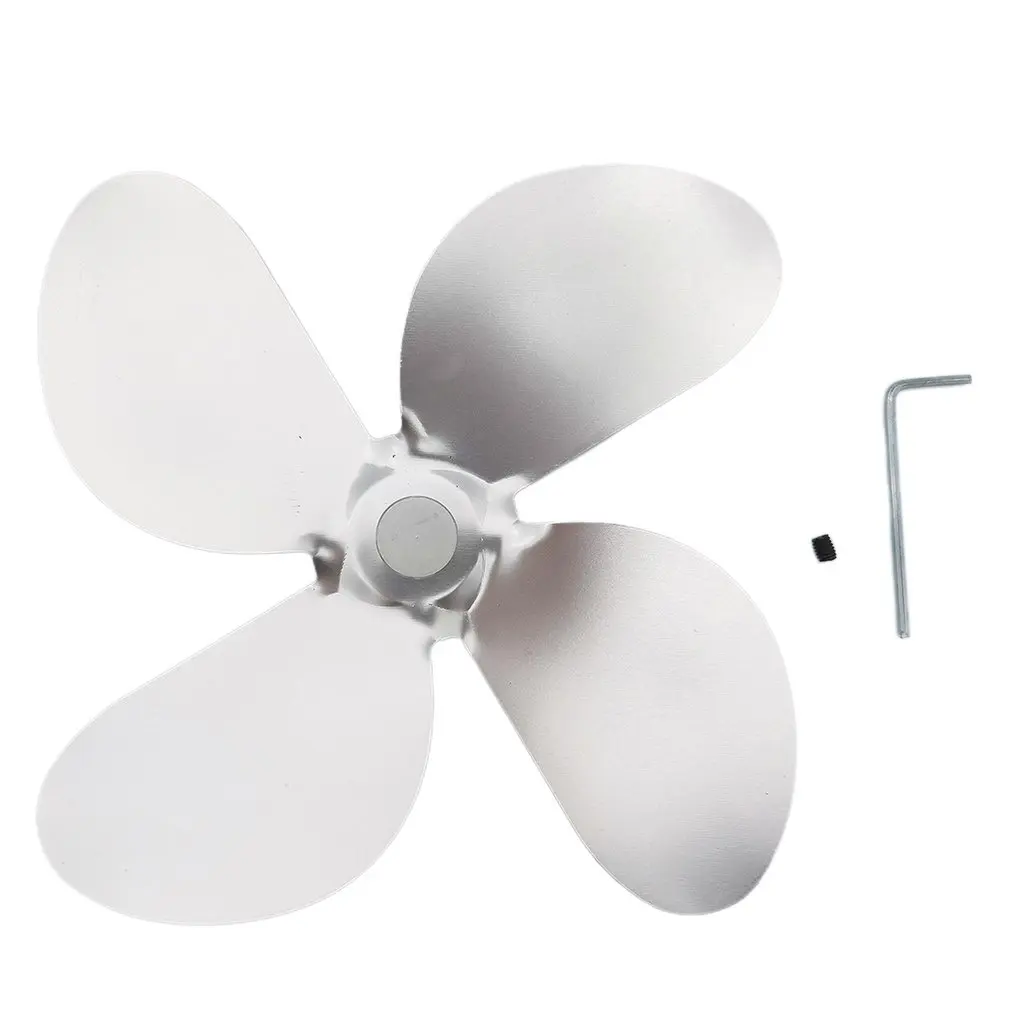 

All-match Practical Fireplace Accessories Aluminum Alloy Fan Blades 4-blade Fireplace Universal Fan Blades
