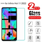 Закаленное стекло для Infinix Hot 11 2022, 2 шт., защитная пленка для экрана, устойчивая к царапинам, стеклянная пленка для Infinix Hot 11 2022 X675 Pelicula 6,7