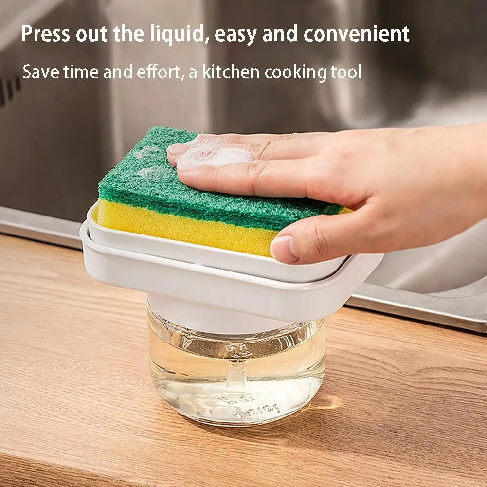 

Manual Dish Soap Dispenser Press Dishwashing Liquid Detergent Pump Dispenser Kitchen Sink Dish Soap Container With Sponge Holder