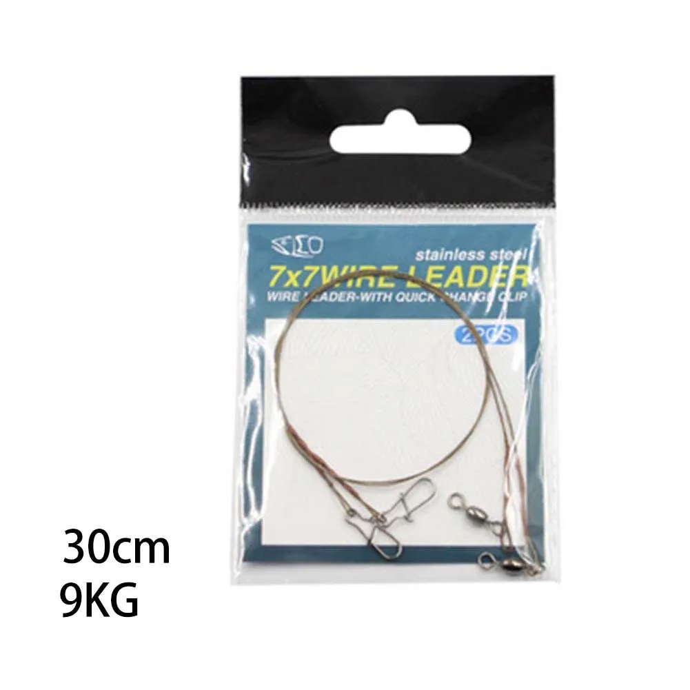 

2pcs/Pack Fishing Line Steel Wire Leader With Snap Swivels Wire Leadcore Leash Stainless Steel Titanium Thread Anti-bite Thread