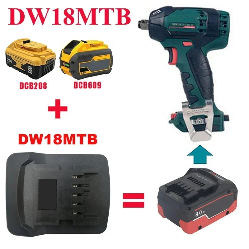 Фото Адаптер DW18MTB MWB18MBL BSB18MBL для литиевых батарей Dewalt/Milwaukee/Bosch 18 В/20 В, преобразованных в аккумуляторные инструменты Metabo 18 В №2