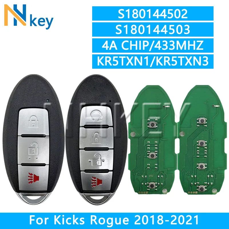 Фото NH KEY S180144502 S180144503 4A Chip 433MHz для Kicks Rogue 2018-2021, дистанционный ключ, FCCID: KR5TXN1/KR5TXN3 285E3-5RA0A/285E3-5RA6A №1