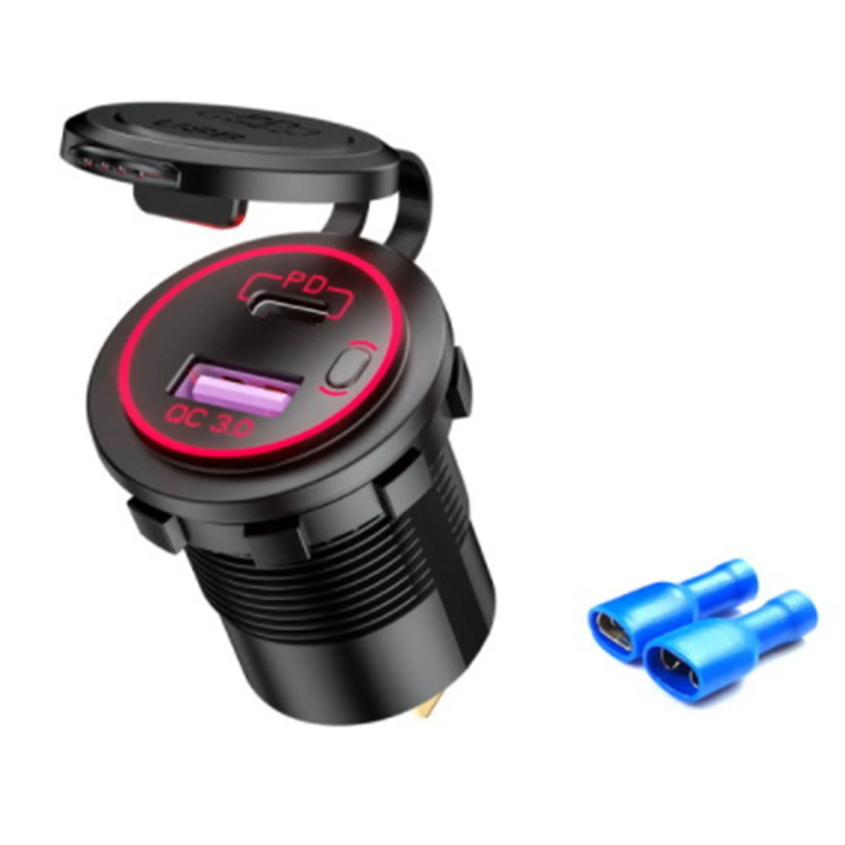 

Автомобильное зарядное устройство USB Type-C/QC 3,0 с выключателем