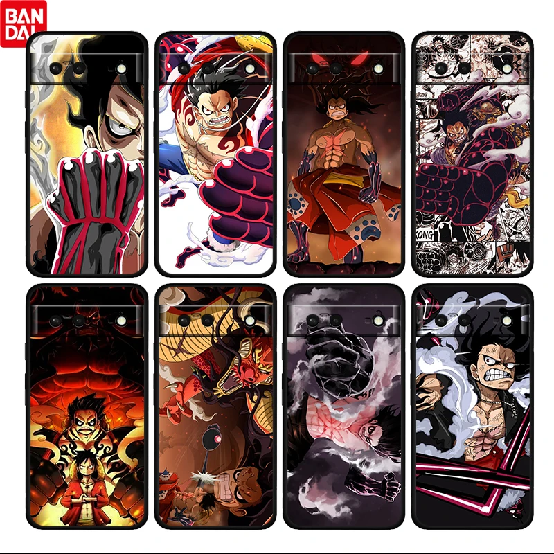

Anime One Piece Luffy Gear 4th Shockproof Cover for Google Pixel 7 6 Pro 6a 5 5a 4 4a XL 5G Black Phone Case Shell Soft Fundas