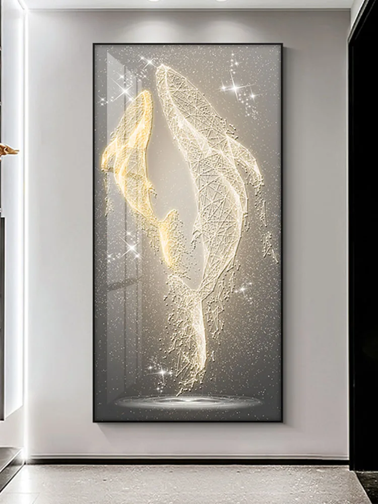 

Decorative paintings at the entrance, luxury, atmosphere, aisle hanging paintings, simple vertical version