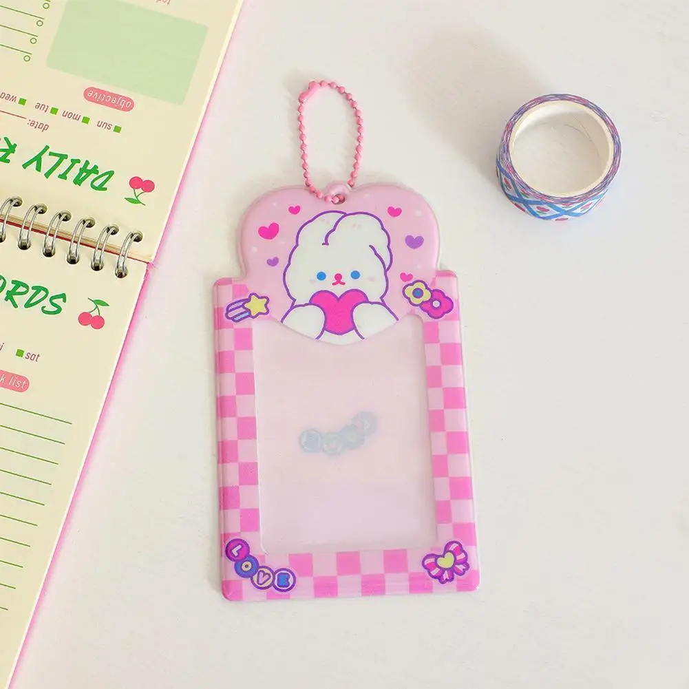 

Cute Cartoon Card Sleeve Kawaii Rabbit Bear Photocards Photo Holder Protective Stationery Card Holder Bus Id Bank Cred R7k4