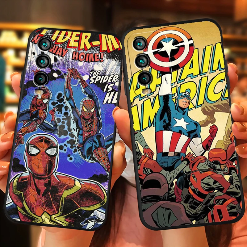 

Marvel Spiderman Phone Cases For Xiaomi Redmi Note 10 10S 10 Pro POCO F3 GT X3 GT M3 Pro X3 NFC Back Cover Soft TPU Funda Coque