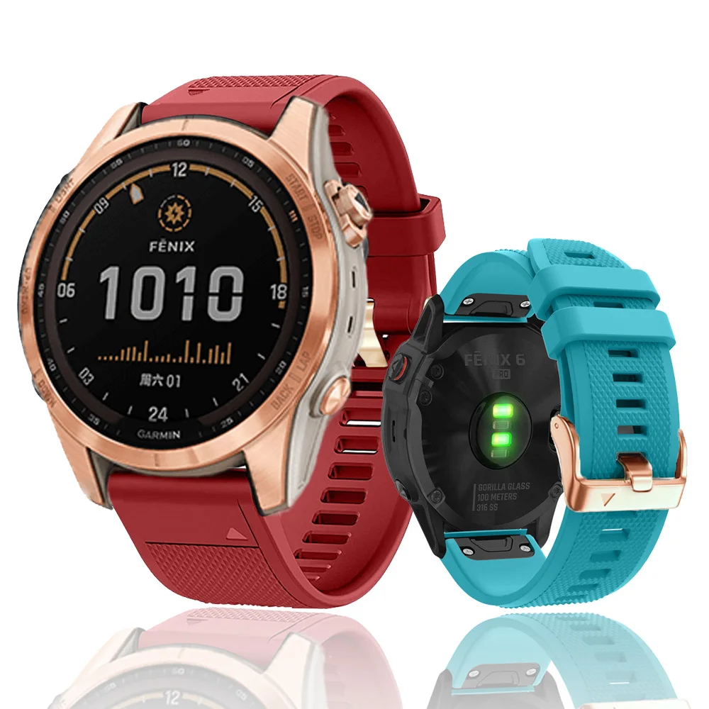 

Ремешок для часов Garmin Fenix 5S 7S 6S Женский, быстросъемный удобный силиконовый браслет для наручных часов Instinct 2S/Mk2S/D2 Delta S, 20 мм