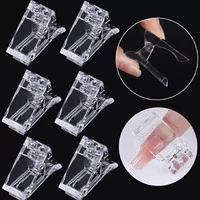 acrylic nail clip transparent gel quick building nail tips clips fingernail extension uv clamps manicuring art builder tools set