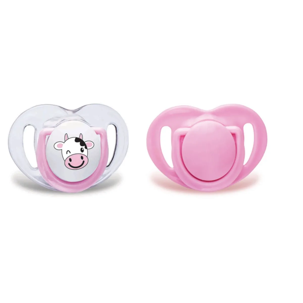 Mamajoo silicone orthodontic double pacifier pink cow/0 months