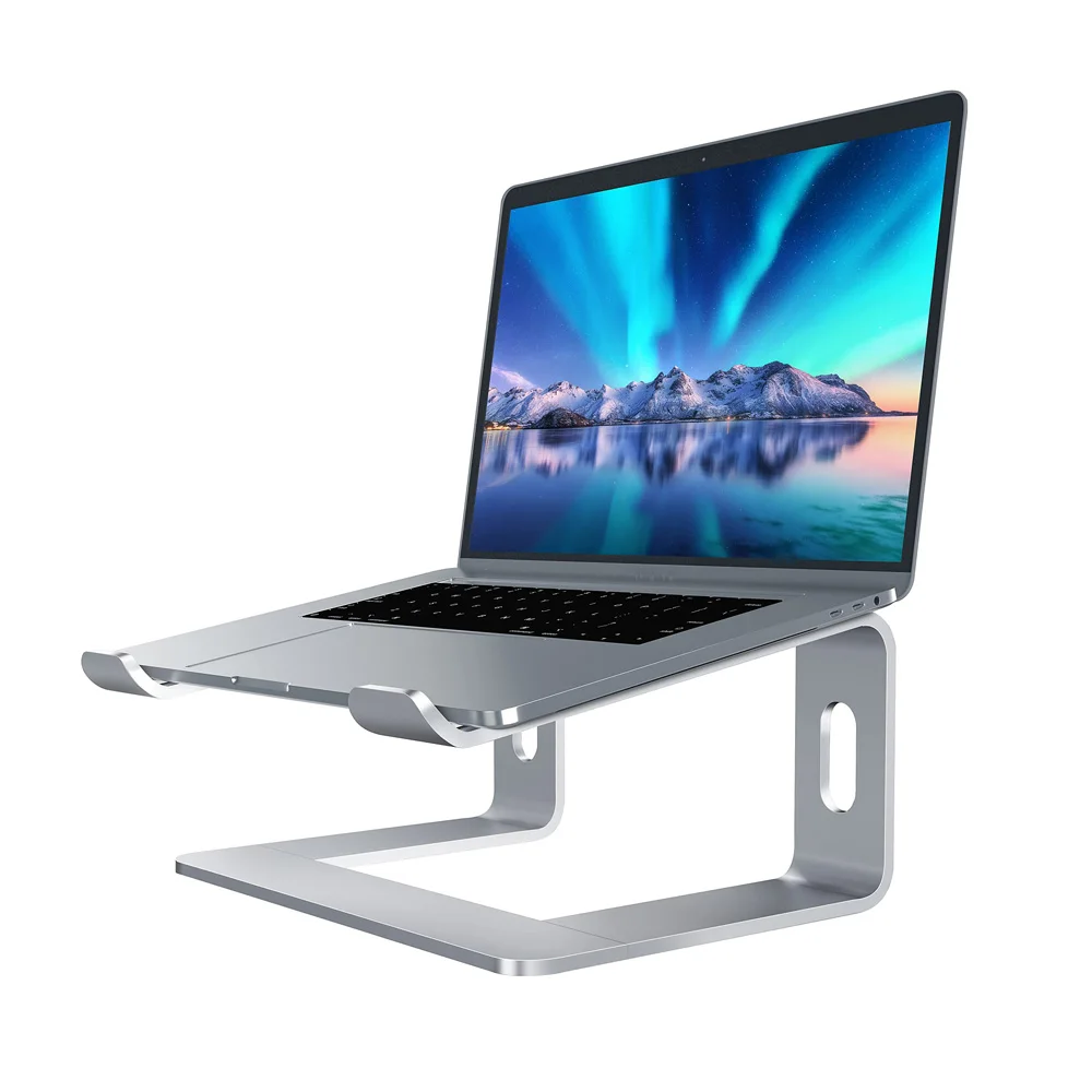 

Laptop Stand Aluminum Computer Riser Ergonomic Laptops Elevator for Desk Metal Holder Compatible with 10 to 15.6 Inches Notebook