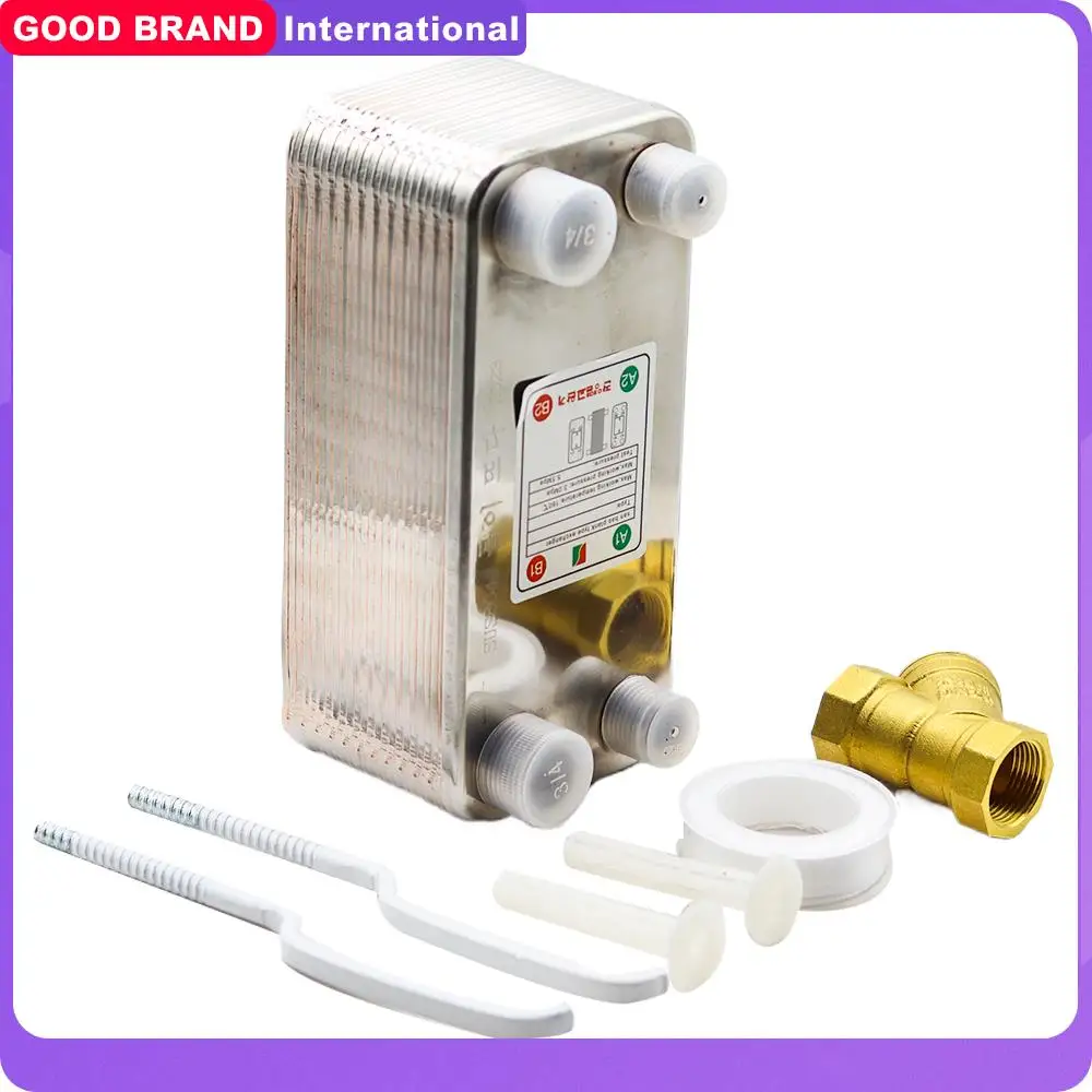 

24 Plate Heat Exchanger Beer Wort Chiller Cooler SUS 304 Stainless Steel For Homebrew Cooling