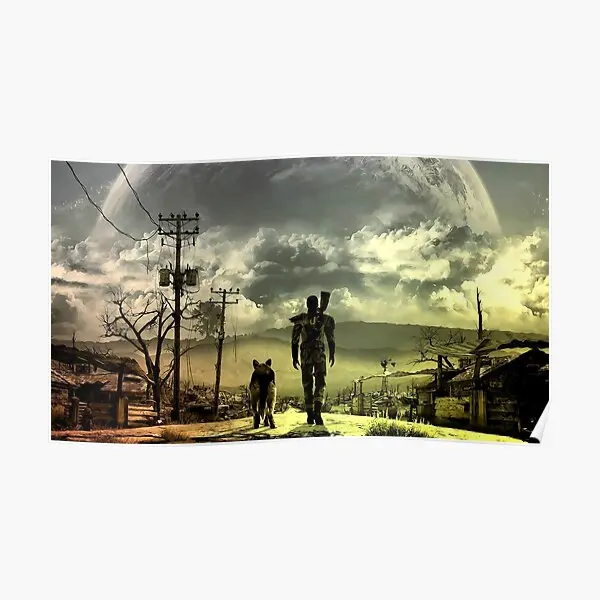 Fallout 3 Lone Wanderer Dogmeat  Poster Print Home Vintage Picture Art Decoration Decor Painting Room Funny Mural Wall No Frame