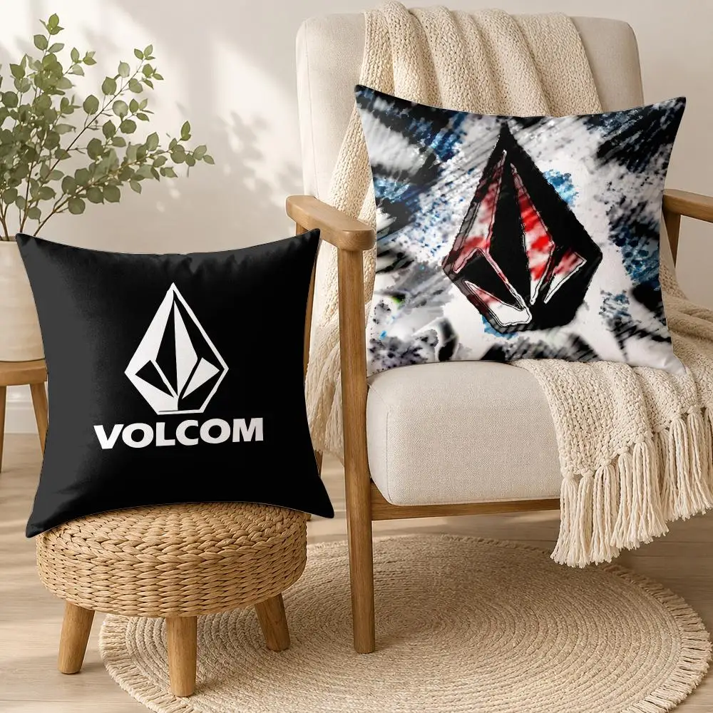 Фото Наволочка V-Volcom с модным логотипом, квадратная декоративная подушка 40x40 см для дивана, спальни, гостиной, домашнего декора. №2