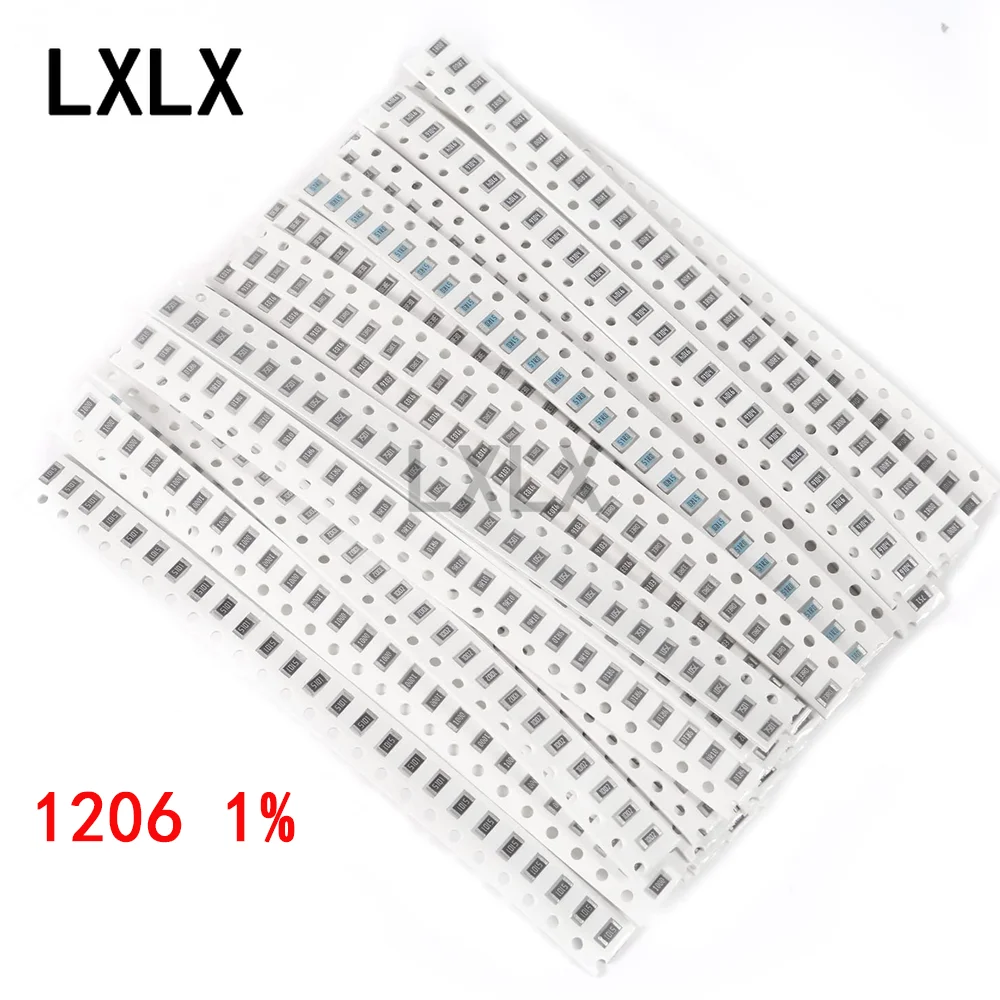 

100Pcs SMD 1206 Resistors 0ohm - 10M Ohm 1/4W 1% High Precision Film Chip Fixed Resistance 0.01 0.22 4R7 100 220 330 1K 10K 300K