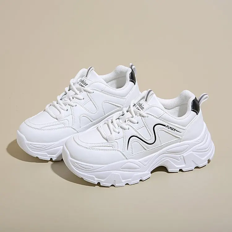 Shoes Sneakers Casual Woman Tennis Female Woman-shoes Platform Fashion Trainers Roses 2024 Thick Sole Riband Lace-Up PU Winter R